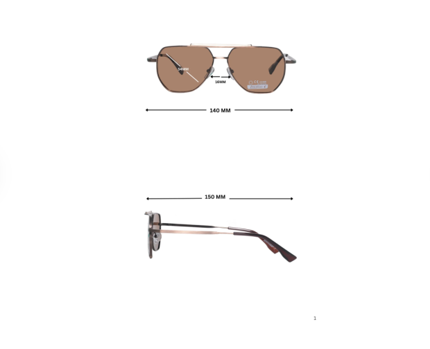 Gold Aviator Sunglasses – Brown Tinted Lenses | Premium Metal Frame