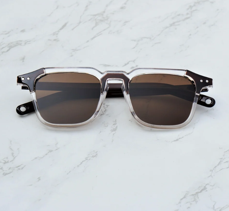 Clear Transparent Frame Sunglasses – Brown Polarized Lenses | Unisex