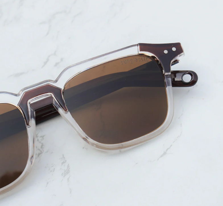 Clear Transparent Frame Sunglasses – Brown Polarized Lenses | Unisex