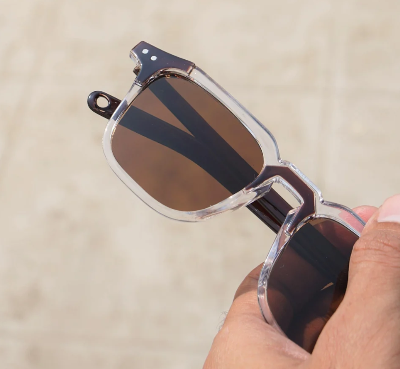 Clear Transparent Frame Sunglasses – Brown Polarized Lenses | Unisex