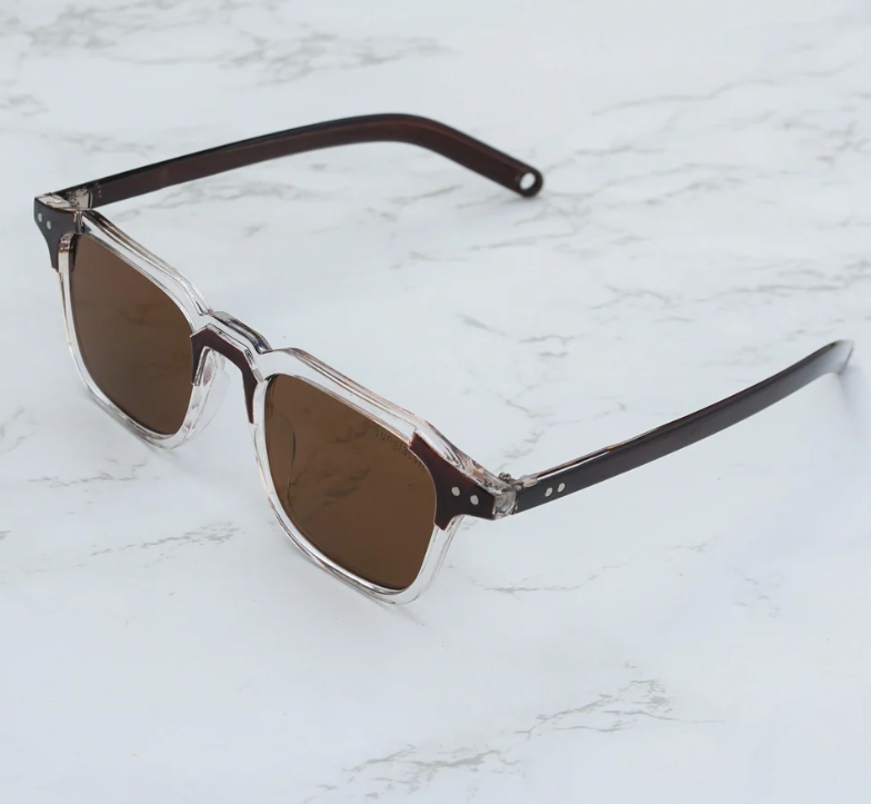 Clear Transparent Frame Sunglasses – Brown Polarized Lenses | Unisex