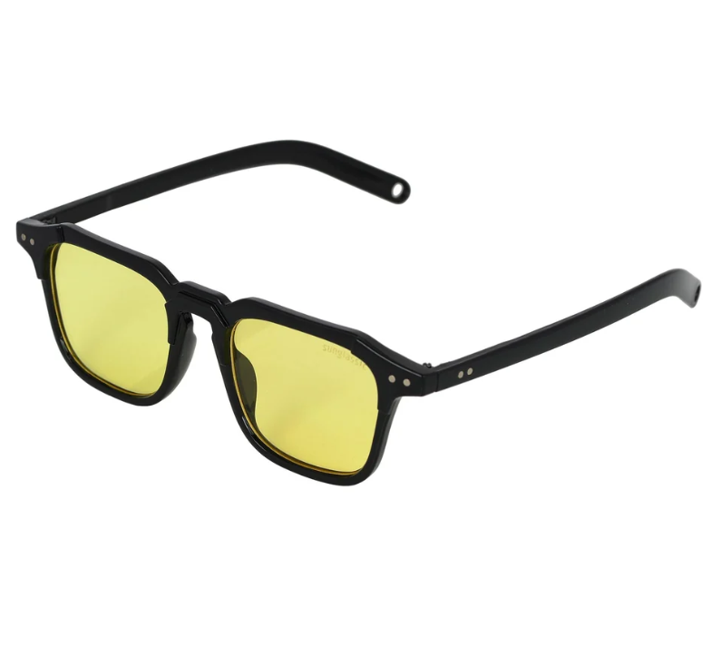 Black Frame Yellow Lens Sunglasses – Night Vision & Anti-Glare Eyewear