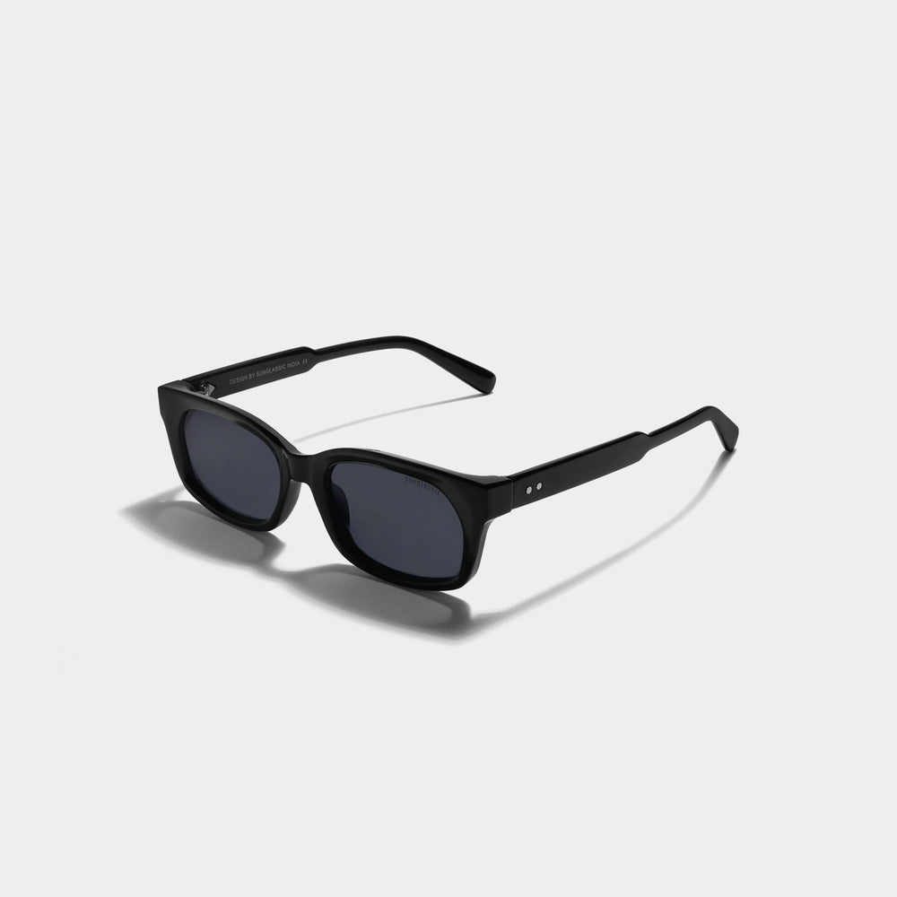 Noir Edge Premium Black Square Sunglasses | UV Protection