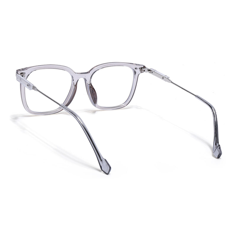 Crystal Grey Oversized Square Eyeglasses | Modern Clear Frame
