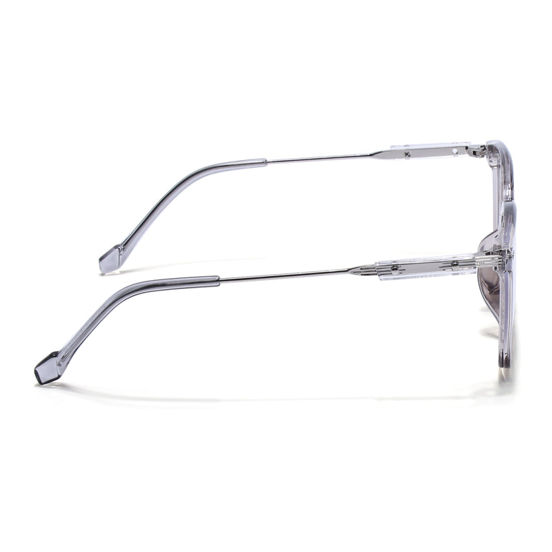 Crystal Grey Oversized Square Eyeglasses | Modern Clear Frame