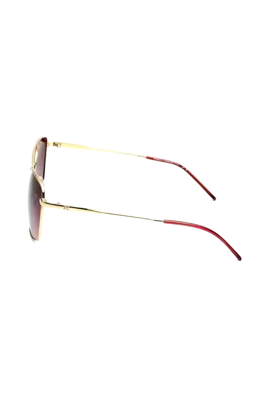 Gold Frame Gradient Brown Sunglasses | Retro Square Aviator Shades