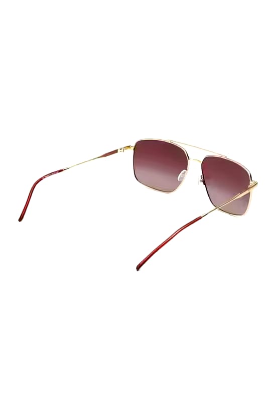 Gold Frame Gradient Brown Sunglasses | Retro Square Aviator Shades