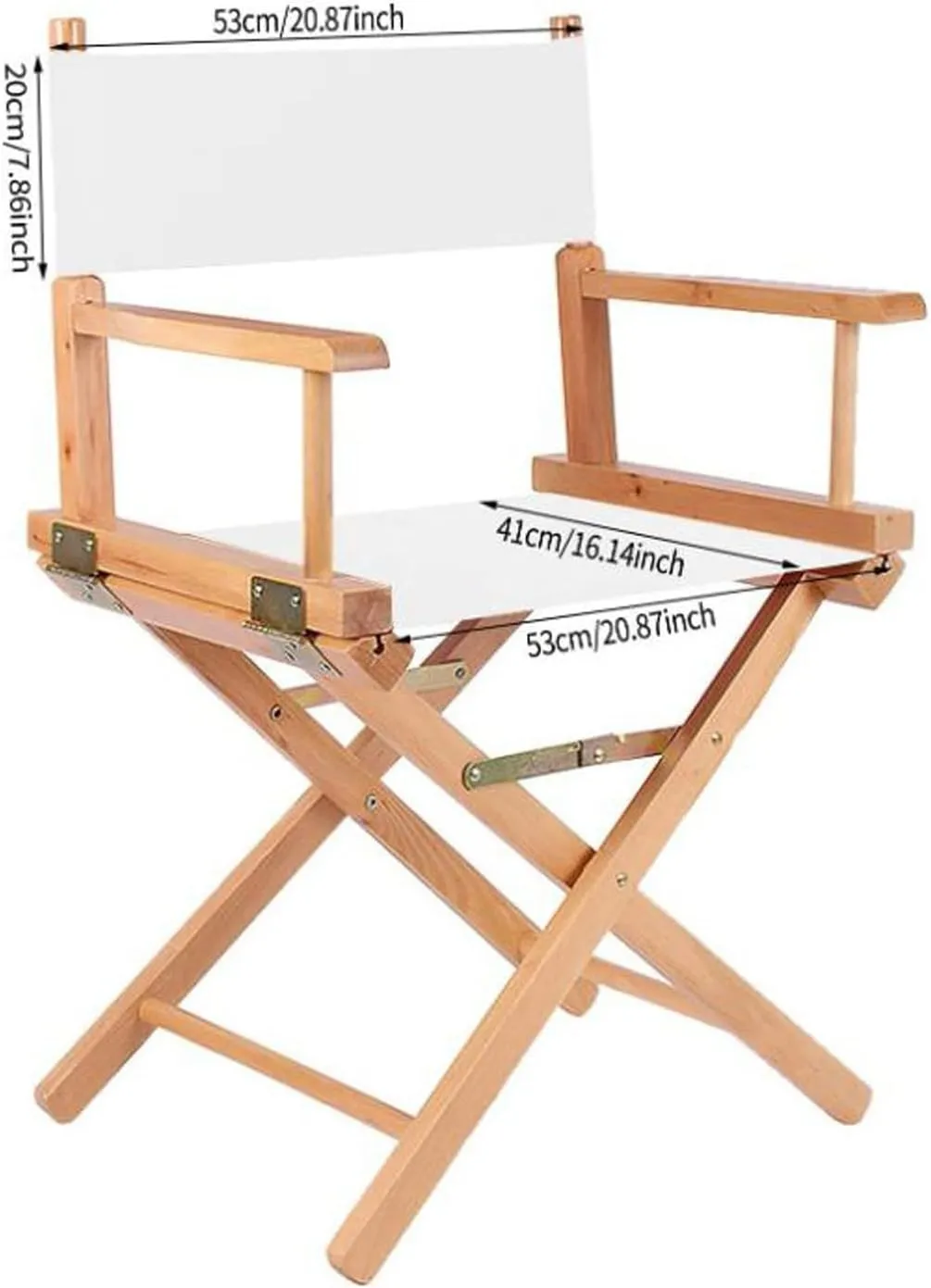 1 Set Director Chair Canvas Replacement with Wood Stick,21.2" L x 16.1" W Portable Replacement Cover Canvas for Directors Chair,Casual Home Directors Chairs Replacements Canvas(White)