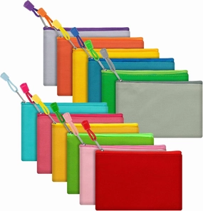 12 Pack DIY Craft Cotton Canvas Bag, Multi-Purpose Cosmetic Bag Makeup Pouches with Zipper Travel Toiletry Bag Pen Pencil Bag (Multicolor, S) (D003)