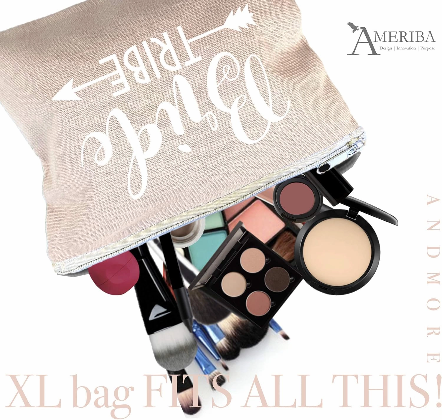 12 PACK SET   1 BRIDE BAG Premium Natural Cotton Canvas Makeup Bag- Bridesmaids Gifts for the Bachelorette Party or Bridal Shower