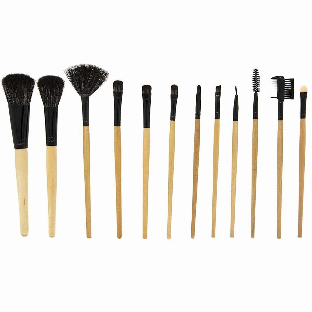 13-Pieces Set: LILT BEAUTY Makeup Brush Set with Blush Foundation Eyeshadow Concealer Liner Sponge Fan and Eyebrow