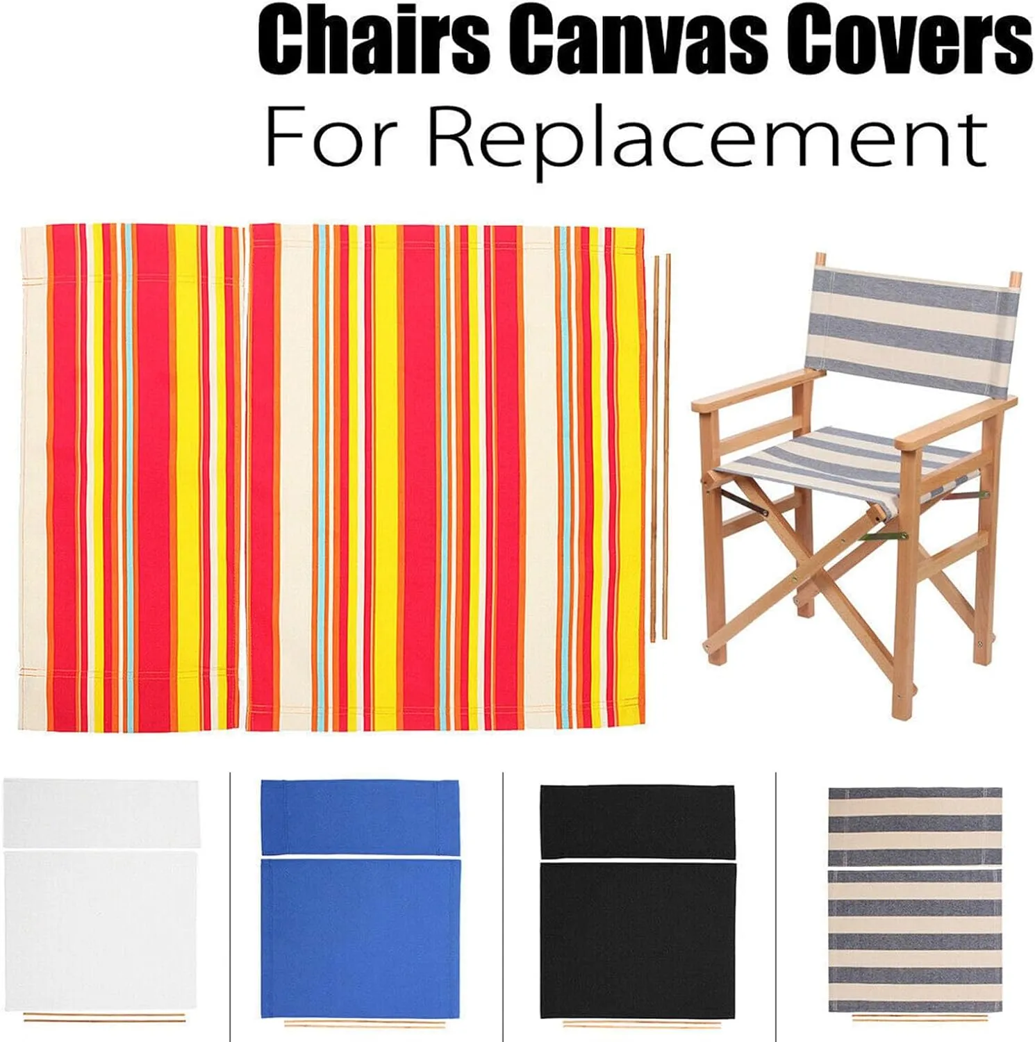2 Set Director Chair Canvas Replacement with Wood Stick,21.2" L x 16.1" W/21.2X 7.8 Portable Replacement Cover Canvas for Directors Chair，Casual Director Chair Replacement Canvas (Purple)