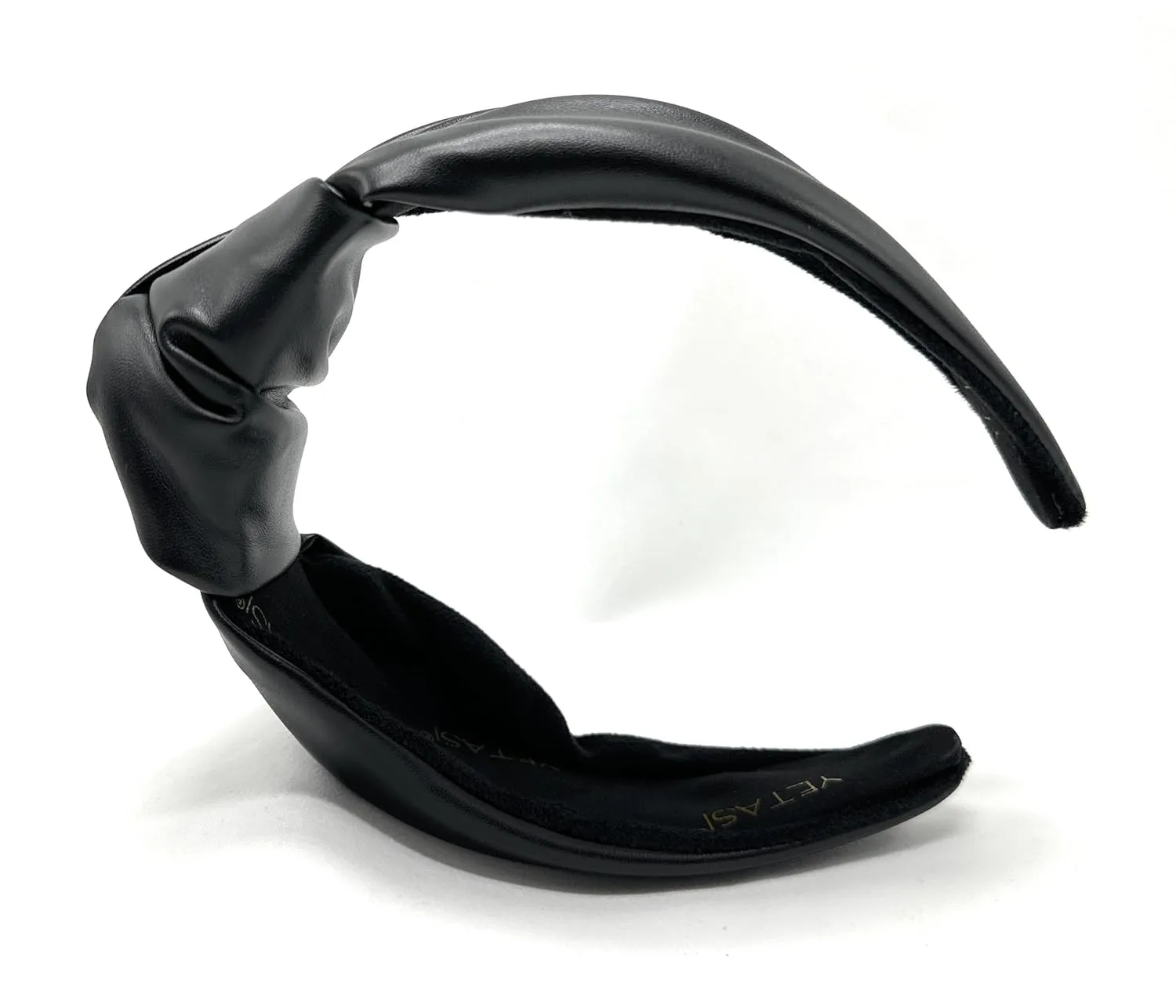 2.5 Inches Thick Black Leather Headbands for Women Goes with Everything, Classy Knotted Headband for Women is a Fashion Designer Top Knot Head band
