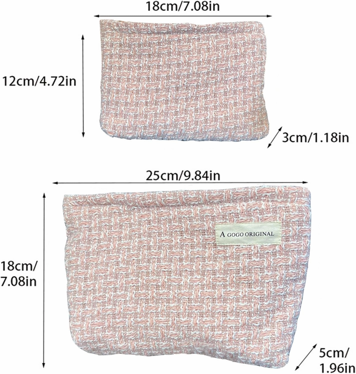 2 Pcs Makeup Bag for Women Large Capacity Cosmetic Bag Set Travel Toiletry Bag Cute Makeup Pouch for Purse Portable Organizer Travel Accessories