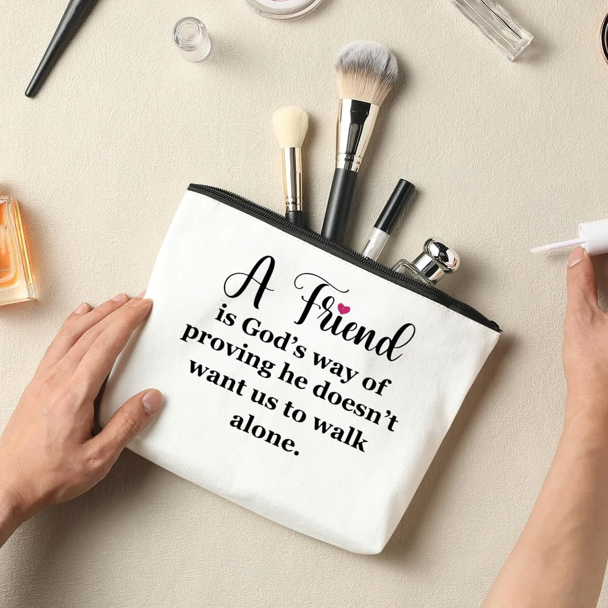 5 PCS Friendship Gifts for Women, Best Friend, Bestie, Sister, Female, Daughter - Graduation, Christmas, Birthday Cosmetic Bag Travel Toiletry Bag
