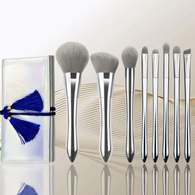8PCS Makeup Brush Set, Eye Shadow Makeup Brush, Soft Synthetic Hair Songs Red Liquid Eyeliner Eye Shadow Lip Brush(Color:PU leather packaging)