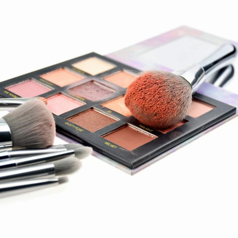 8PCS Makeup Brush Set, Eye Shadow Makeup Brush, Soft Synthetic Hair Songs Red Liquid Eyeliner Eye Shadow Lip Brush(Color:PU leather packaging)