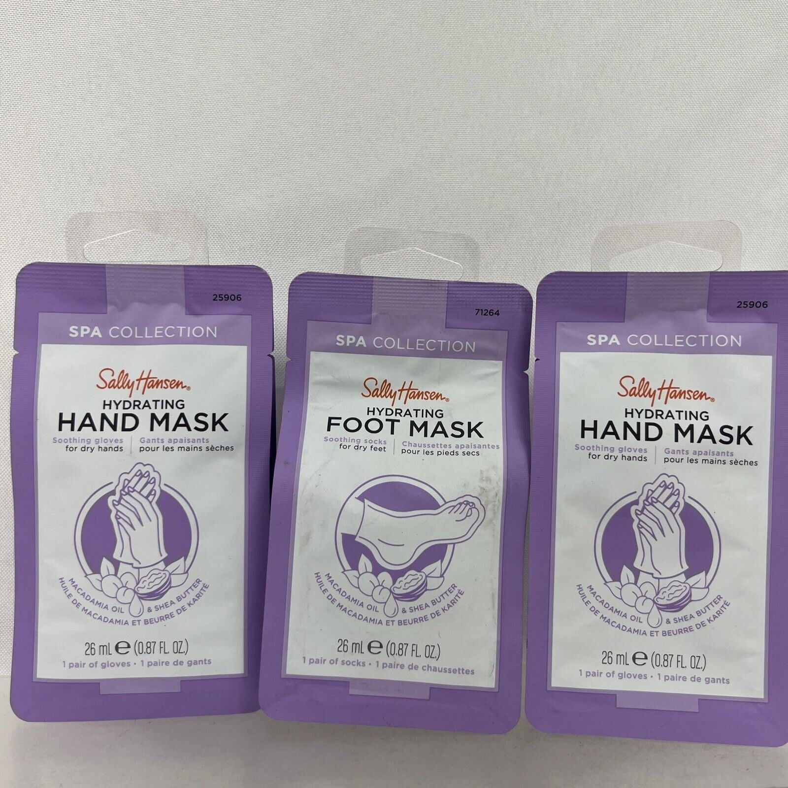 (3) Sally Hansen Spa Collection Hydrating Hand & Foot Mask Shea Butter 0.88oz