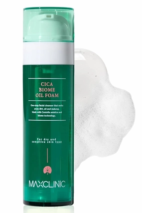 [K-Beauty] Cica Biome Oil to Foam - All-in-One Korean Face Wash Oil Based Foaming Facial Cleanser - Deeply Hydrating & Moisturizing Makeup Deep Cleansing Oil for Sensitive Skin (3.88 fl oz)