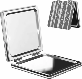 Abstract Birch Pattern Small Makeup Mirror Portable Travel Cosmetic Mirror Folding Small Pocket Mirror