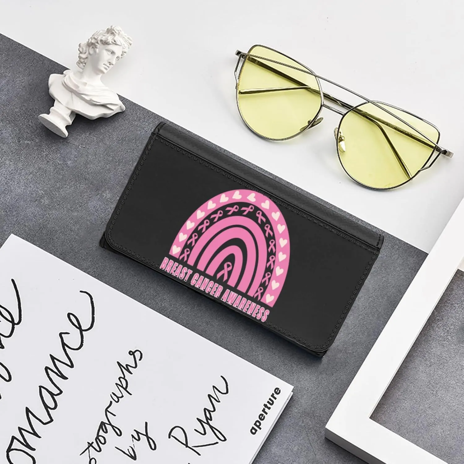 ADHA Awareness Orange Rainbow Hearts Sunglasses Case Eyeglasses Eyewear Reading Glasses Hard Holder