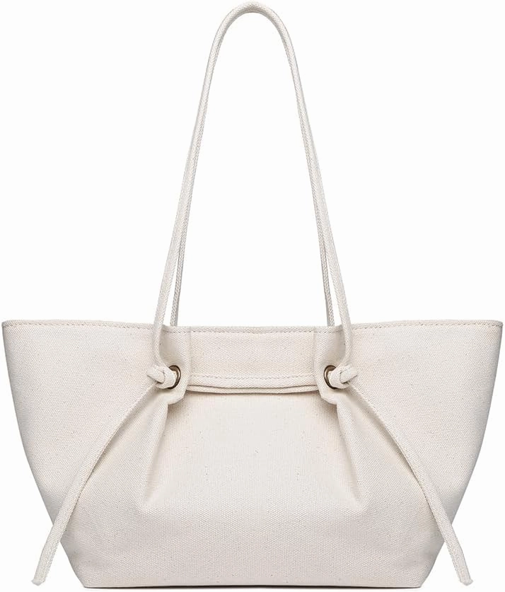 Adjustable length shoulder cotton canvas tote bag - large capacity and magnetic button switch