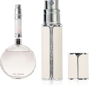 AF00WH Leather Perfume atomiser, 10ml Bottom Fill Travel Perfume Bottle, Refillable Perfume Dispenser for Women & Men (White 10ml)