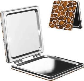 Animal Print Giraffe Women Small Makeup Mirror Portable Pocket Cosmetic Mirror for Travel