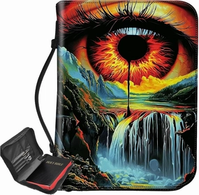 Art Eye Landscape Bible Cover, Large Bible Protector Case Handle Carrying Bible Tote Bag with Zippered and Inner Organizing Pockets Christian Gifts for Men Women