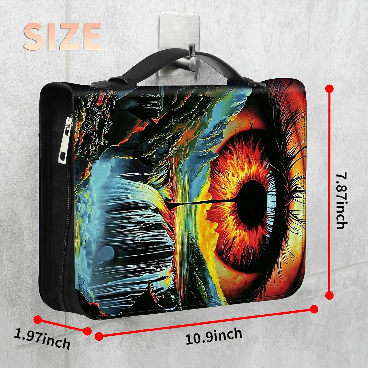 Art Eye Landscape Bible Cover, Large Bible Protector Case Handle Carrying Bible Tote Bag with Zippered and Inner Organizing Pockets Christian Gifts for Men Women