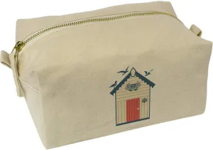 Azeeda 'Beach Hut With Sea Gulls' Canvas Wash Bag/Makeup Case (CS00039610)