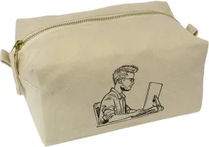 Azeeda 'Software Developer' Canvas Wash Bag/Makeup Case (CS00038411)