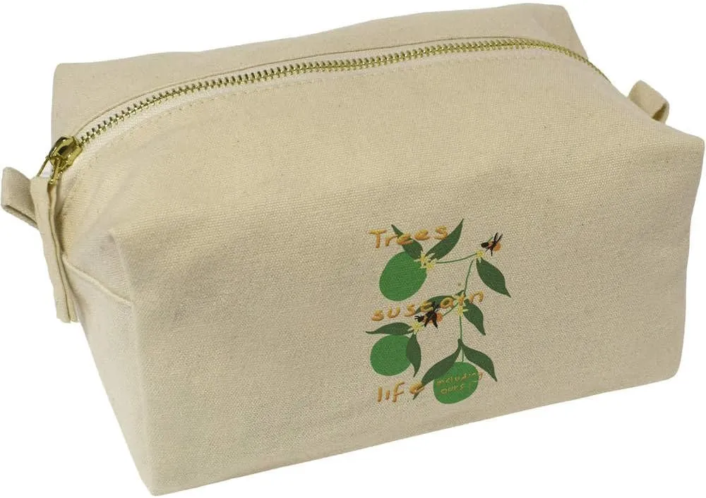 Azeeda 'Trees Sustain Life' Canvas Wash Bag/Makeup Case (CS00038187)