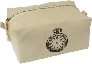 Azeeda 'Vintage Pocket Watch' Canvas Wash Bag/Makeup Case (CS00038112)
