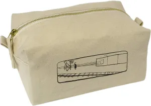 Azeeda 'Woman Train Signaler' Canvas Wash Bag/Makeup Case (CS00039837)