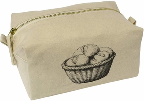 Azeeda 'Basket with Bread' Canvas Wash Bag/Makeup Case (CS00042919)