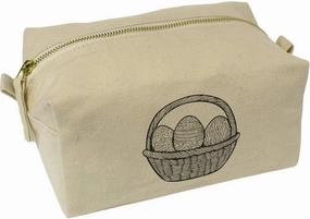 Azeeda 'Easter Eggs in Basket' Canvas Wash Bag/Makeup Case (CS00042341)