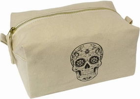 Azeeda 'Halloween Sugar Skull' Canvas Wash Bag/Makeup Case (CS00042585)