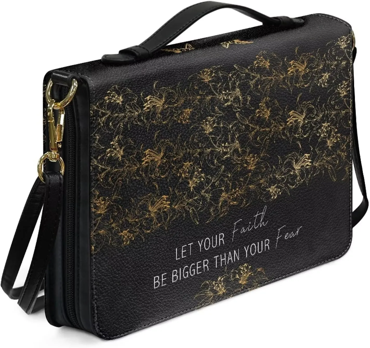 Bible Cover - Portable Bible Case with Shoulder Strap for Bible Study