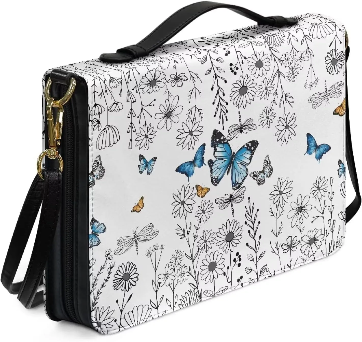Bible Cover - Portable Bible Case with Shoulder Strap for Bible Study