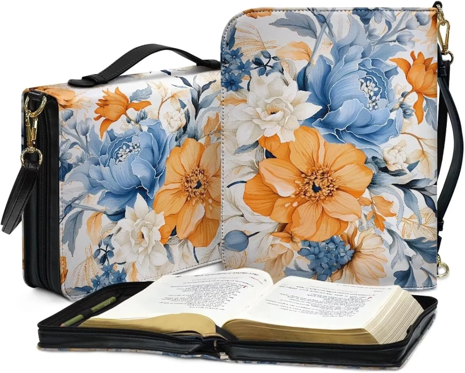 Bible Covers for Women Bible Holder Case Waterproof Bible Protector PU Leather Bible Organizer Bag