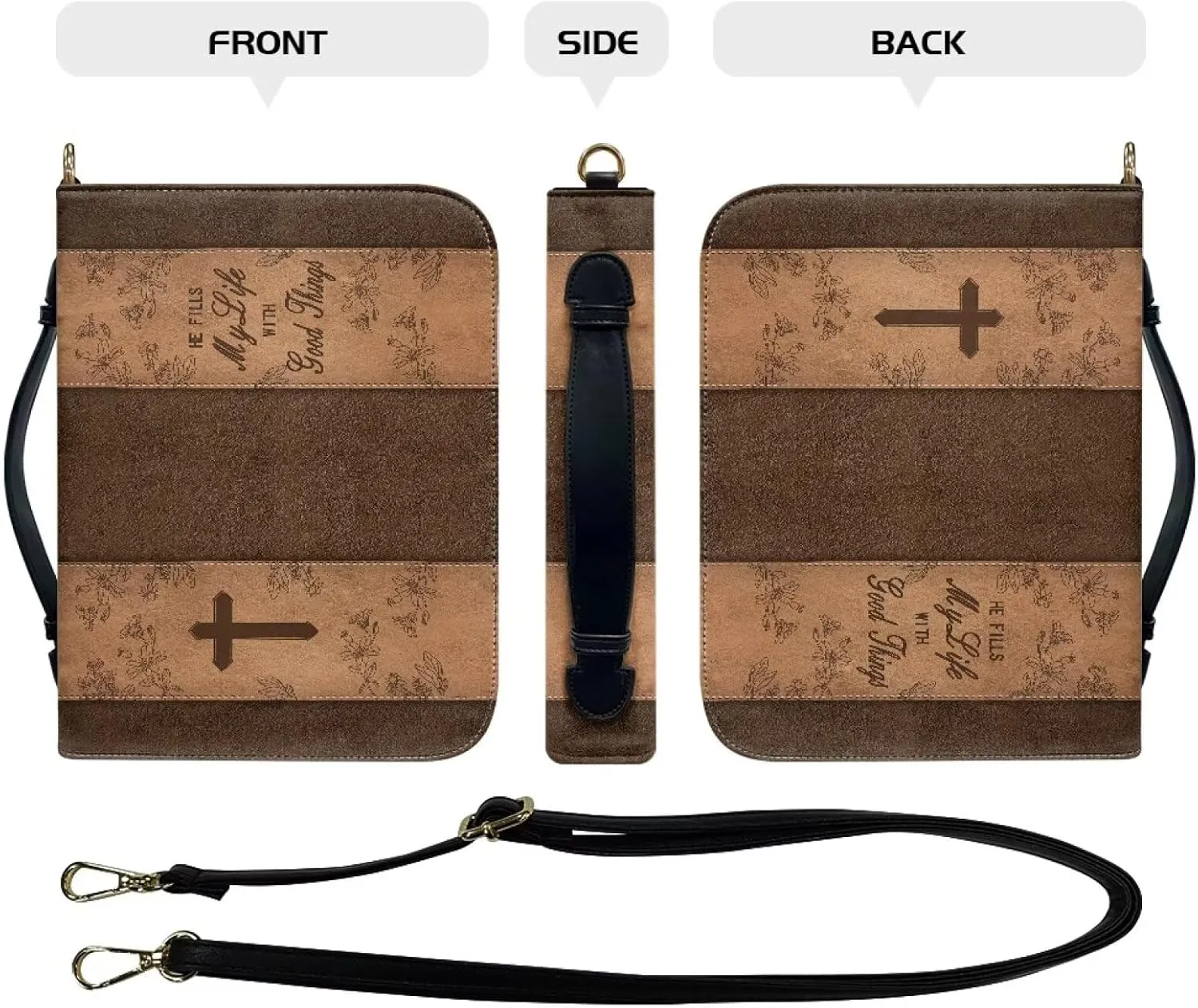 Bible Covers for Women Bible Holder Case Waterproof Bible Protector PU Leather Bible Organizer Bag