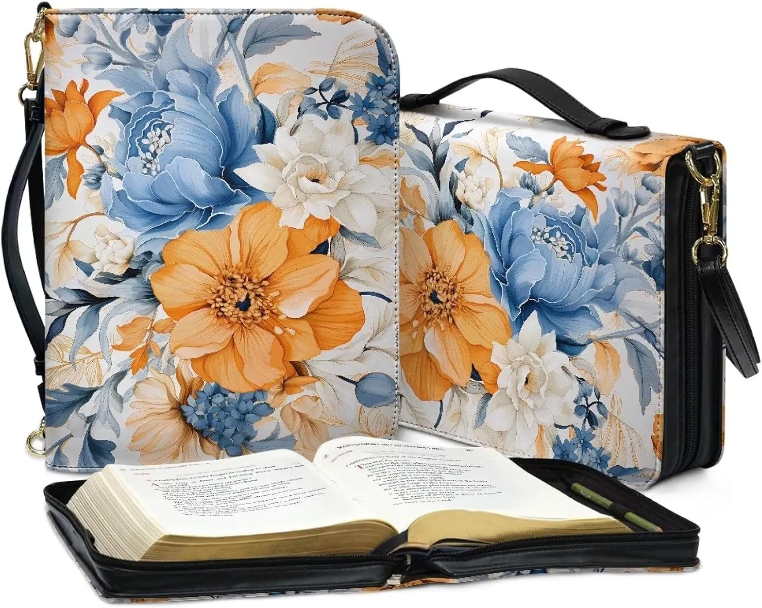 Bible Covers for Women Bible Holder Case Waterproof Bible Protector PU Leather Bible Organizer Bag