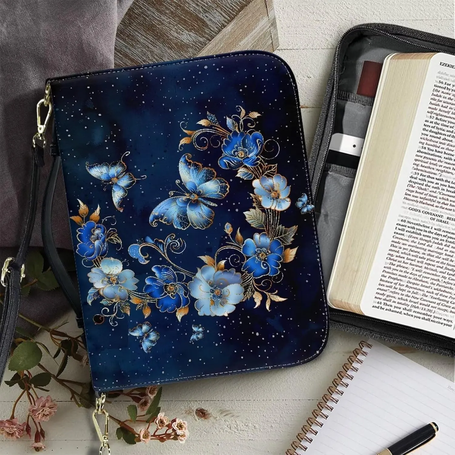 Bible Covers for Women Bible Holder Case Waterproof Bible Protector PU Leather Bible Organizer Bag