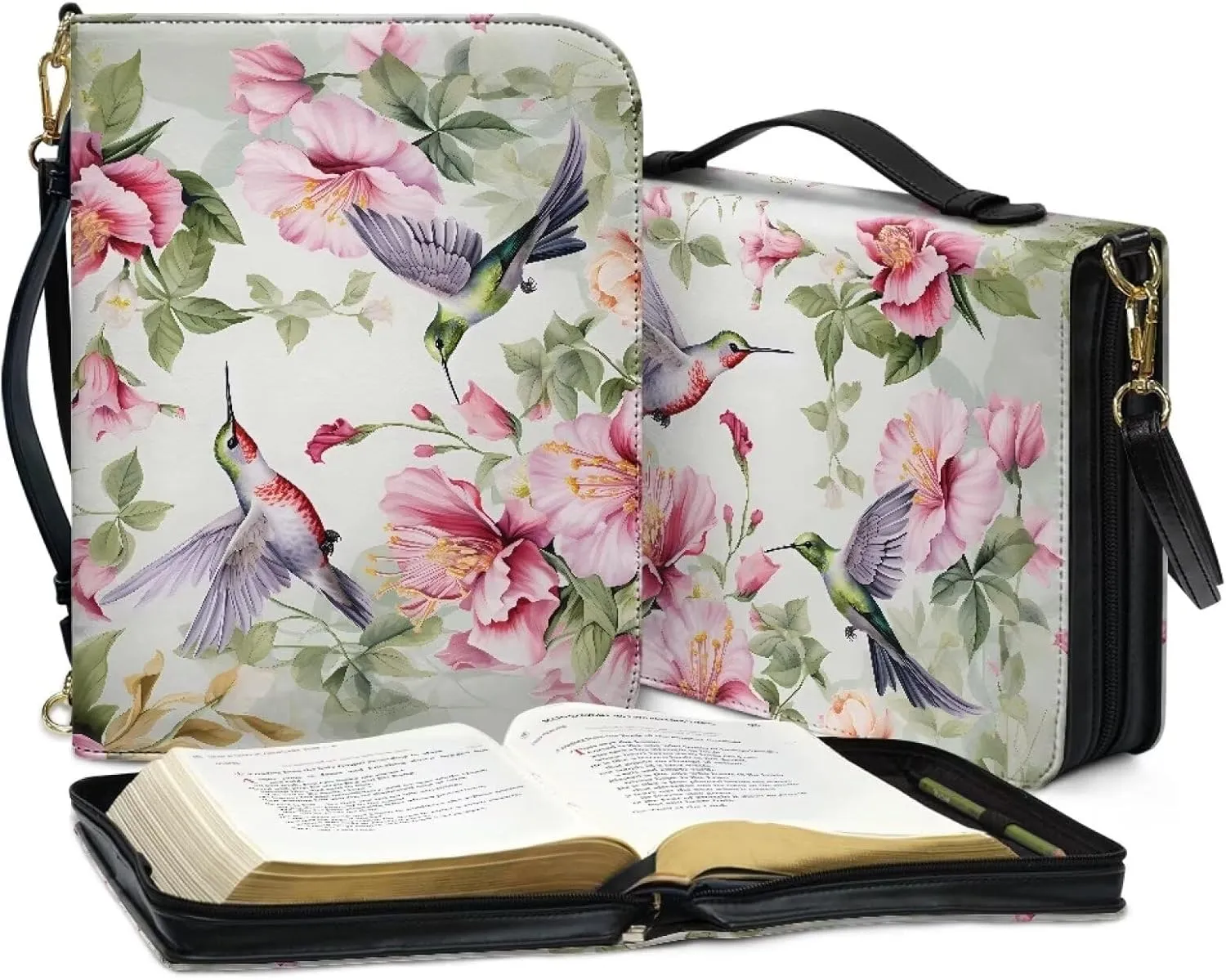 Bible Covers for Women Men Leather Bible Cover Case with Handle Church Carrying Tote Handbag