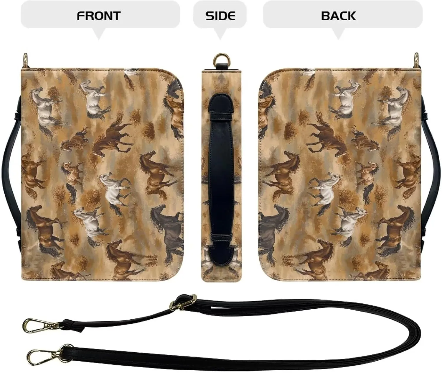 Bible Covers for Women Men Leather Bible Cover Case with Handle Church Carrying Tote Handbag