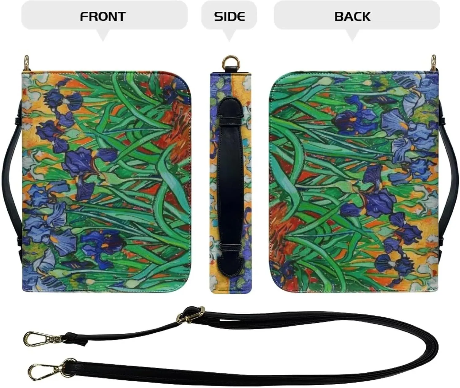 Bible Covers for Women Men Leather Bible Cover Case with Handle Church Carrying Tote Handbag