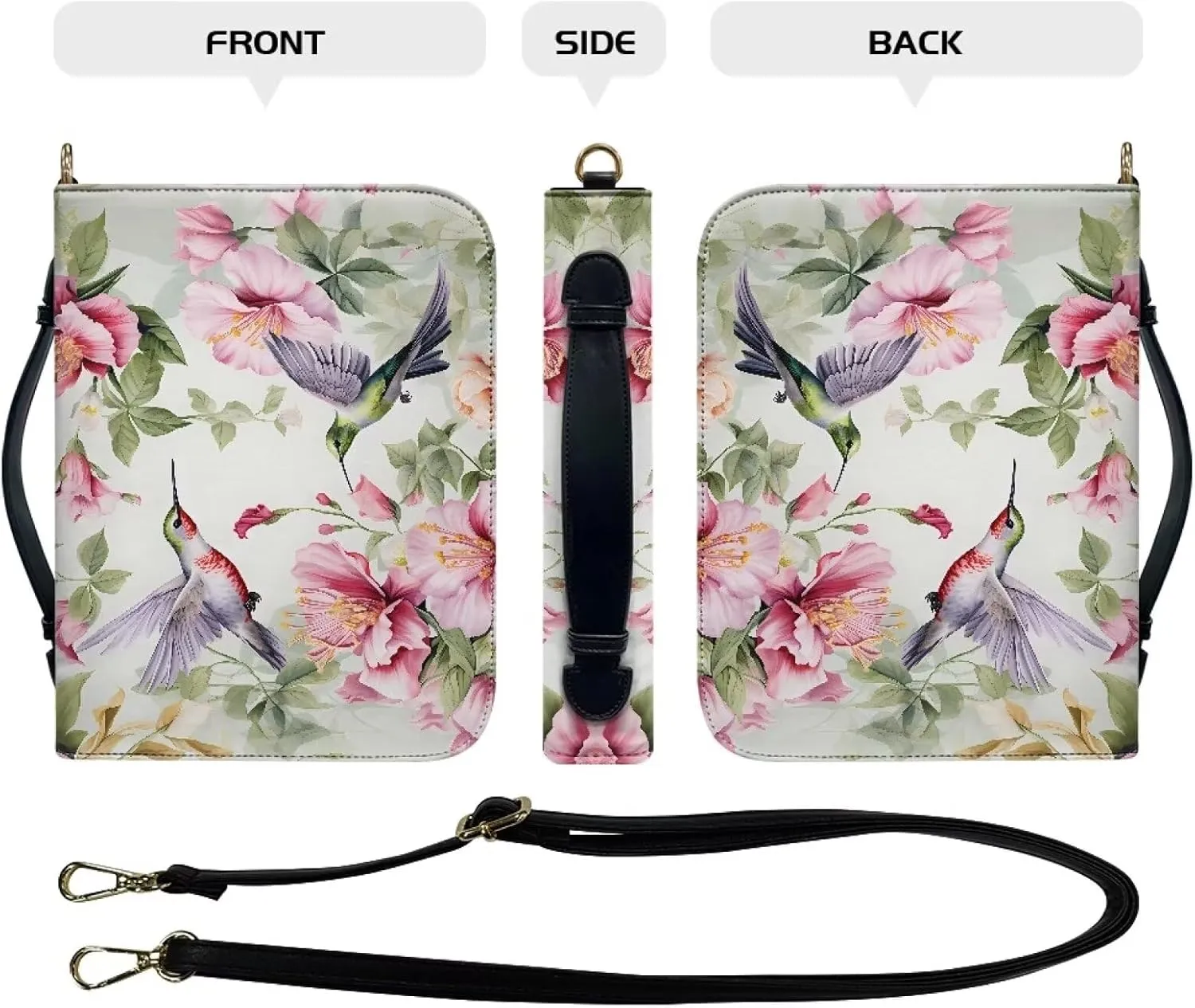 Bible Covers for Women Men Leather Bible Cover Case with Handle Church Carrying Tote Handbag