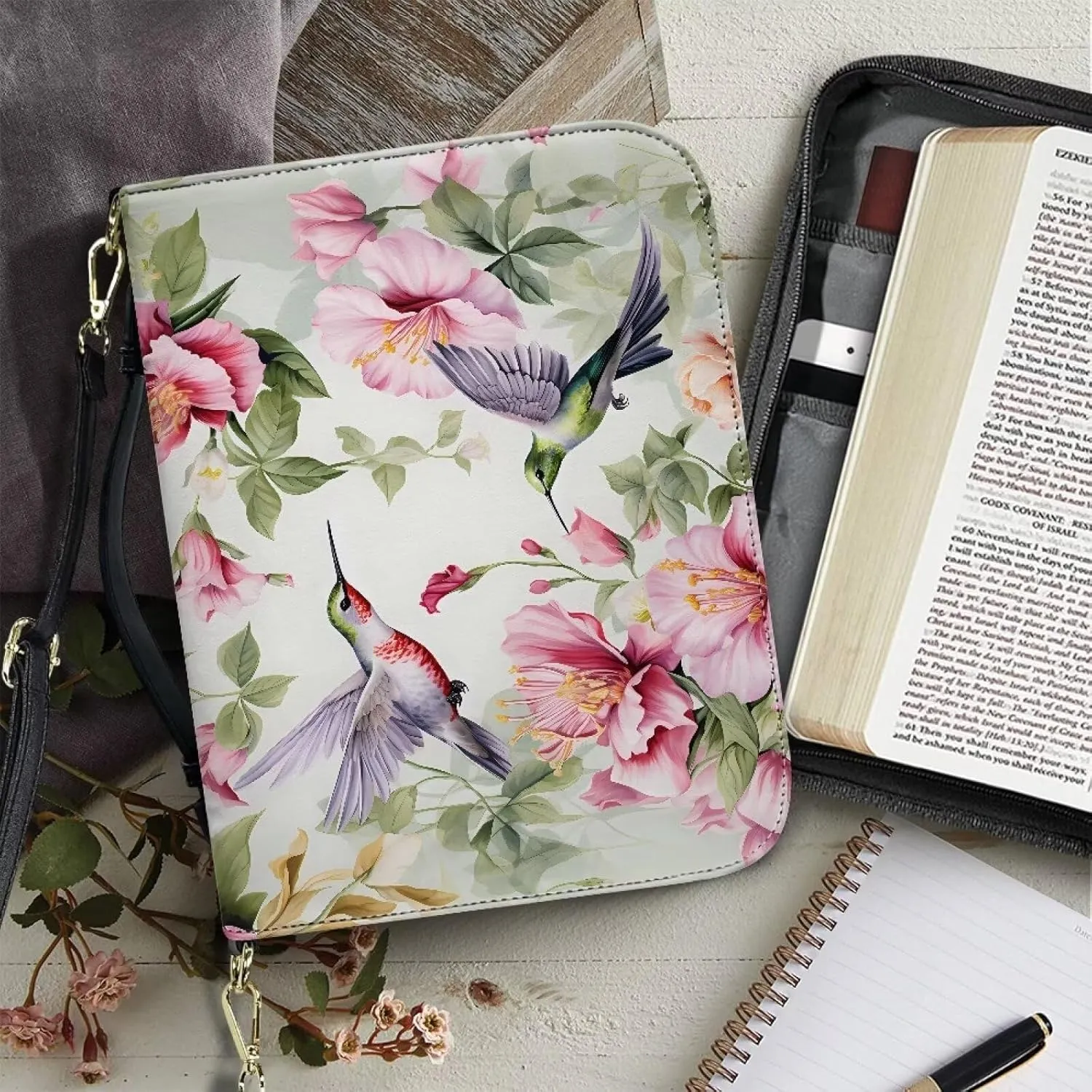 Bible Covers for Women Men Leather Bible Cover Case with Handle Church Carrying Tote Handbag