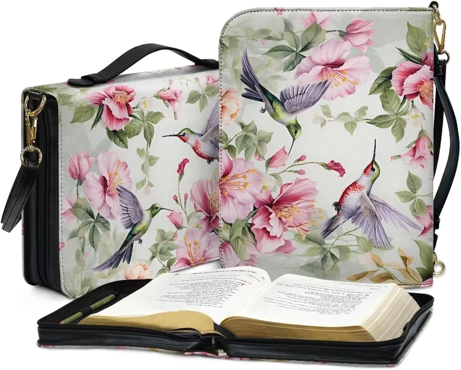Bible Covers for Women Men Leather Bible Cover Case with Handle Church Carrying Tote Handbag